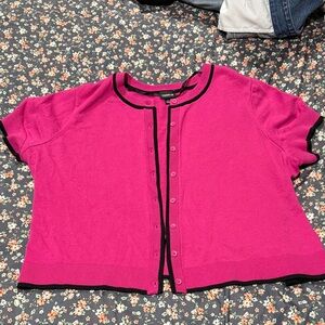 Plus Size Short Sleeve Cardigan